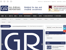 Tablet Screenshot of globalreportersnews.com